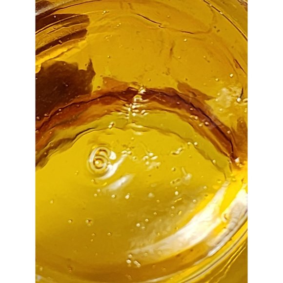 Set Of 2 Vintage Thumbprint Orange Round Glass Votive Candle Holders/Jars - Picture 7 of 10